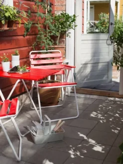 Varax Puutarhakalusteet|Pöytä Retro 401 punavalkoinen