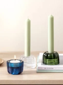 Villeroy&Boch Lyhdyt Ja Kynttilänjalat|Villeroy & Boch Fleur kynttilänjalka 2 in 1 sininen
