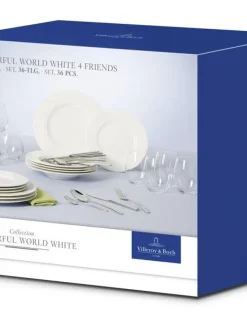 Villeroy&Boch Astiat|Wonderful World Astiasto 4 hlö valkoinen 36-os.