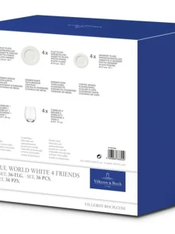 Villeroy&Boch Astiat|Wonderful World Astiasto 4 hlö valkoinen 36-os.