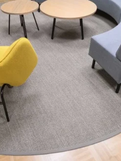 VM-Carpet Pyöreät Matot|Panama 9007 natural, Ø 240 cm, kantti pellava
