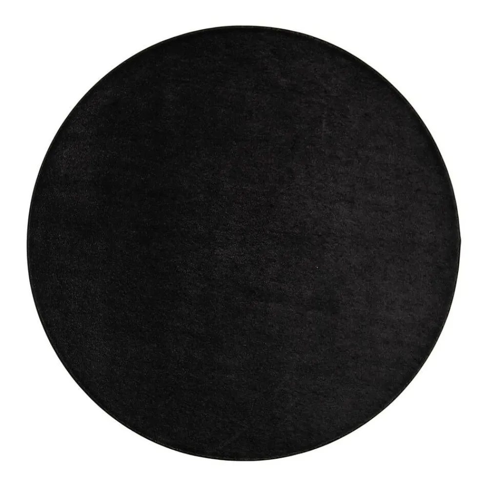 VM-Carpet Pyöreät Matot|Satine 800 musta, Ø 240 cm, kantti 5460