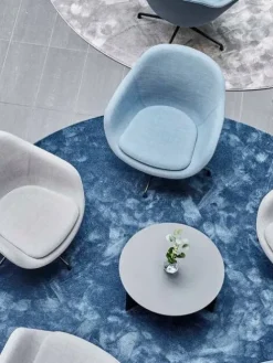 VM-Carpet Pyöreät Matot|Satine 791 sininen, Ø 240 cm, kantti 5447