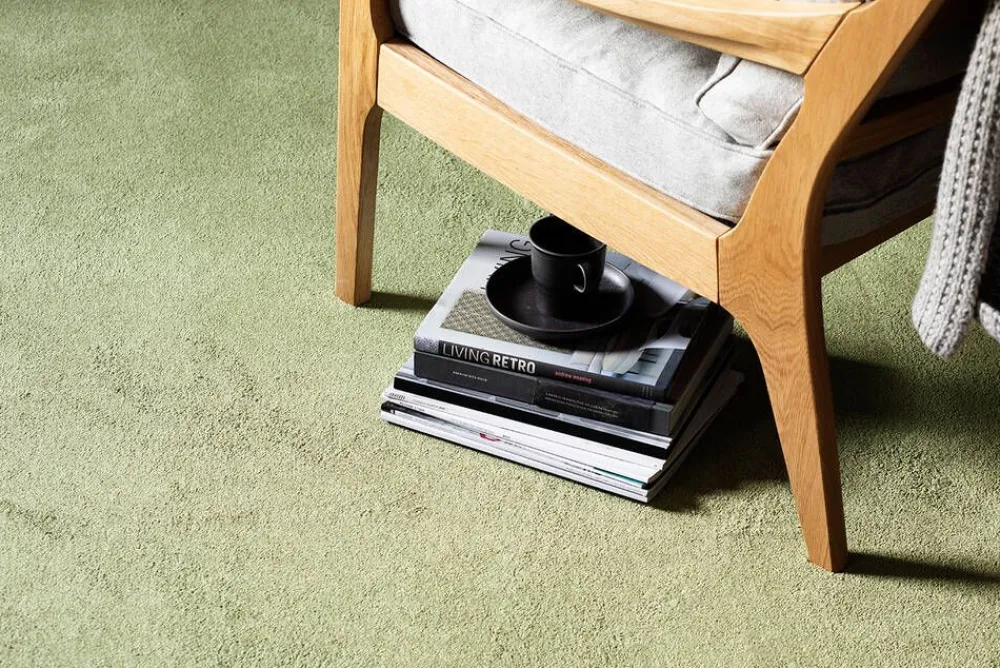 VM-Carpet Pyöreät Matot|Satine 572 vihreä, Ø 240 cm, kantti 5784