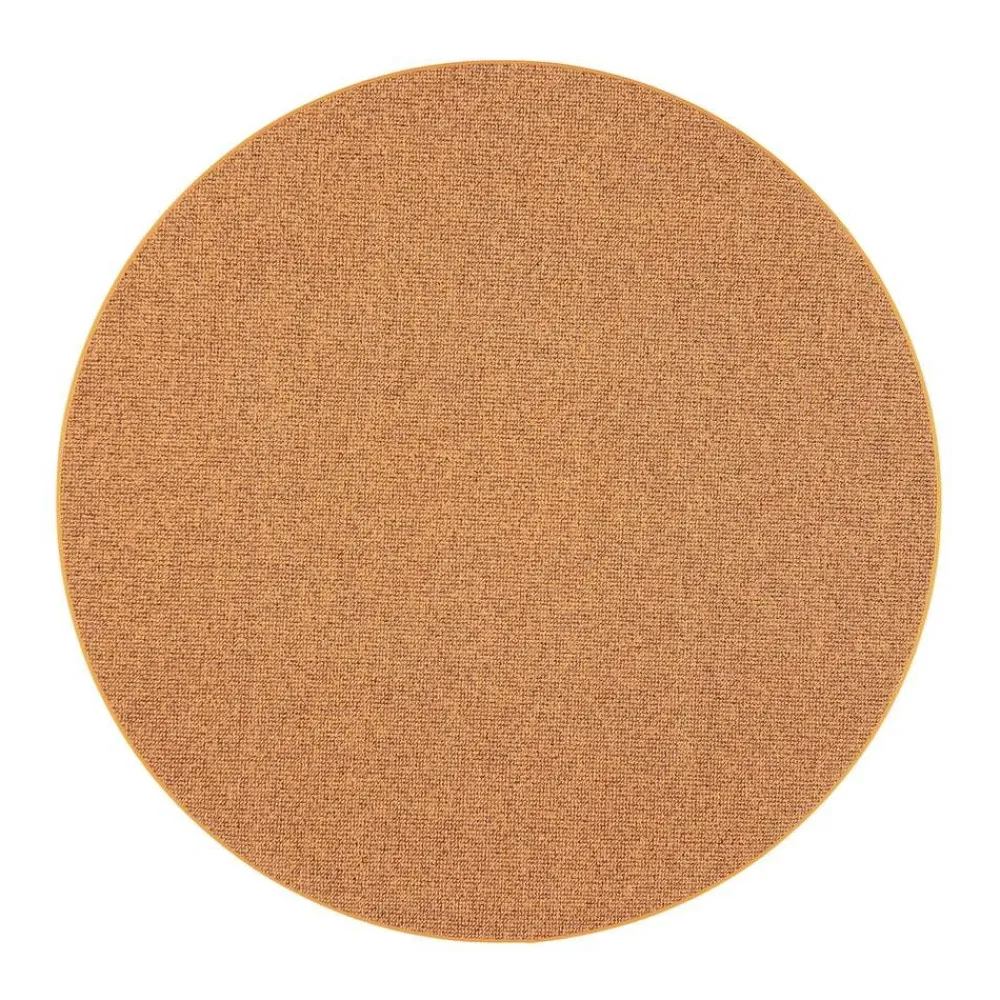 VM-Carpet Pyöreät Matot|Tweed, 52 keltainen, Ø 240 cm, kantti 5674