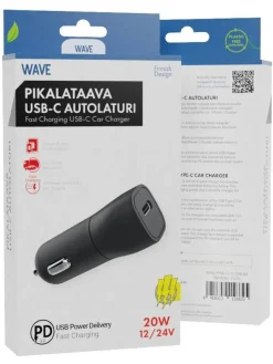 verkkolaturi pikalataava 20 W Type-C latauspäällä musta>Wave New