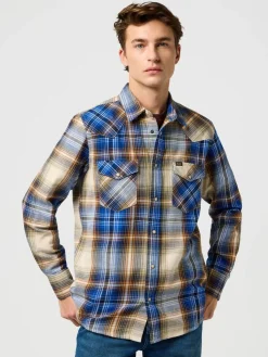 Wrangler Kauluspaidat|paita 112371431 Western Indigo Shirt Blue Brown