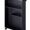 kapea hyllykkö pyörillä Tower musta>Yamazaki Sale
