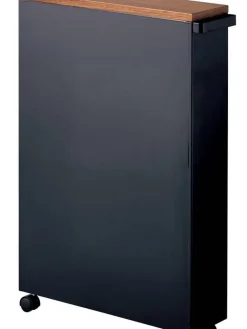 kapea hyllykkö pyörillä Tower musta>Yamazaki Sale